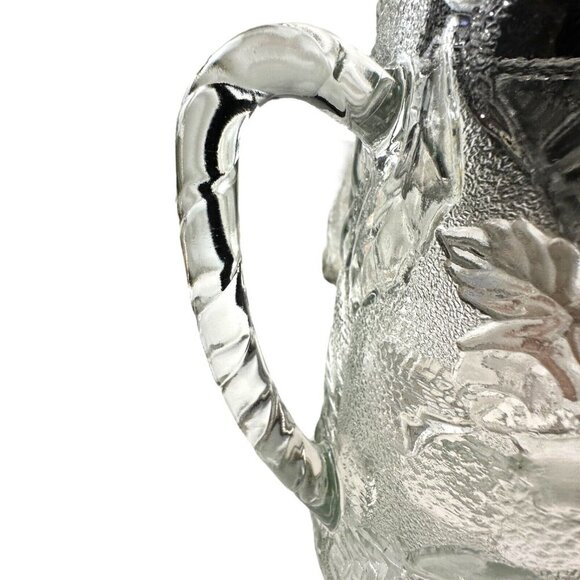 VTG Libbey Orchard Fruit Clear Pitcher + 2 Glasses Pressed Glass Raised Fruit - Picture 10 of 15